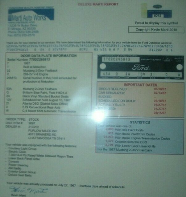 1967 blue when new Ford Mustang Other
