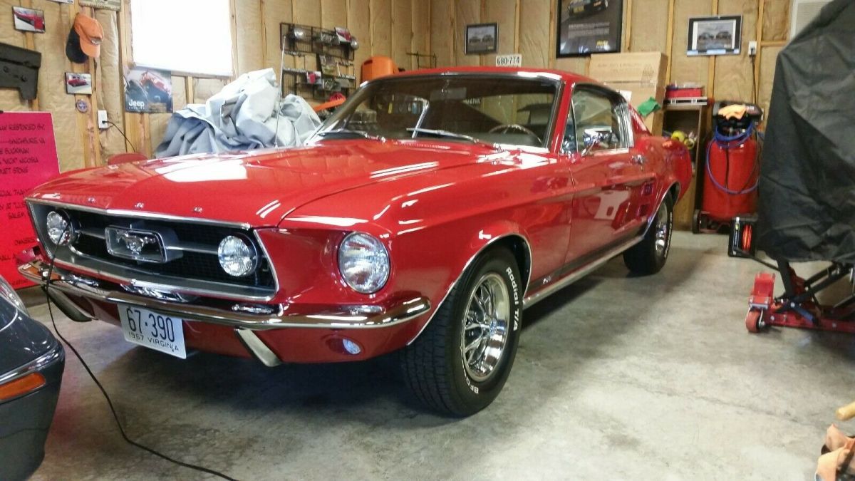 1967 Red Ford Mustang Fastback