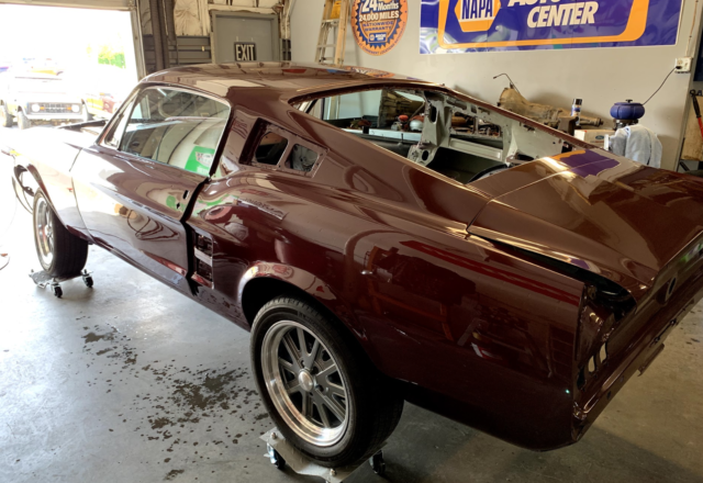 1967 Burgundy Ford Mustang Fastback