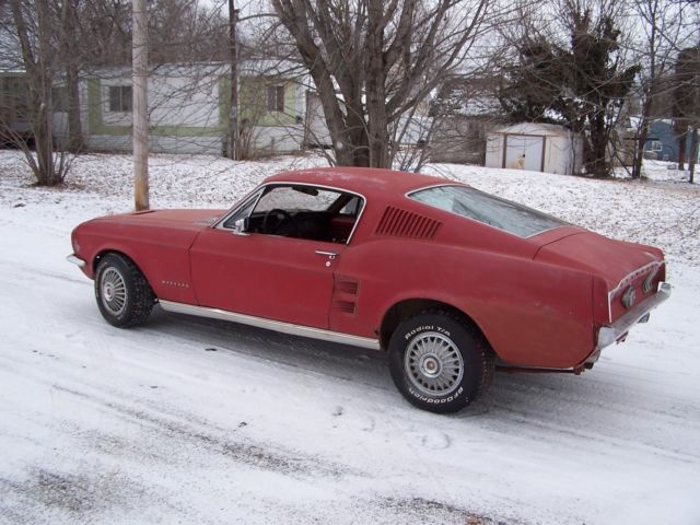 1967 red Ford Mustang