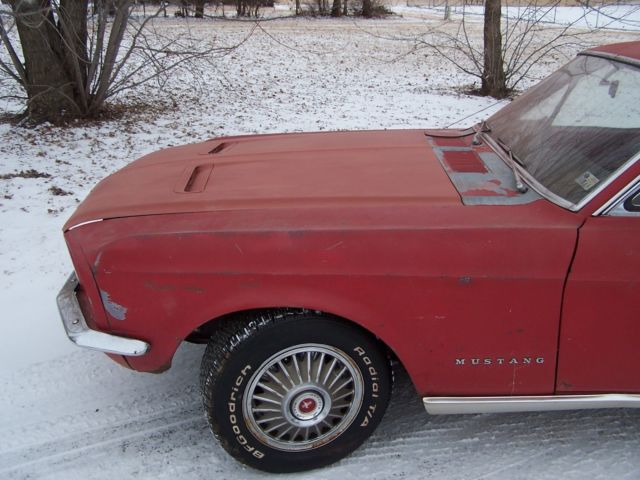 1967 red Ford Mustang