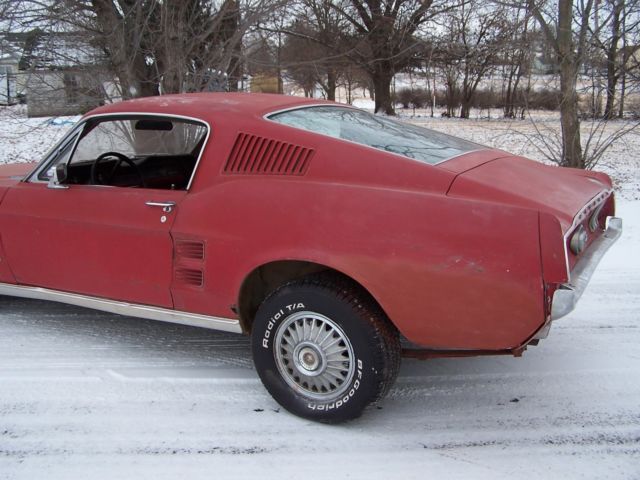 1967 red Ford Mustang