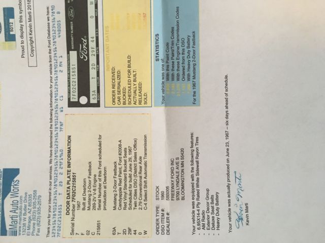 1967 red Ford Mustang