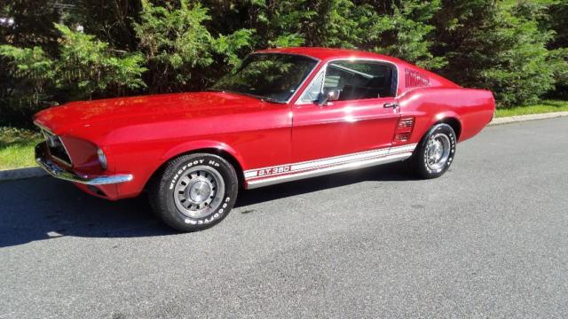 1967 red Ford Mustang fastback