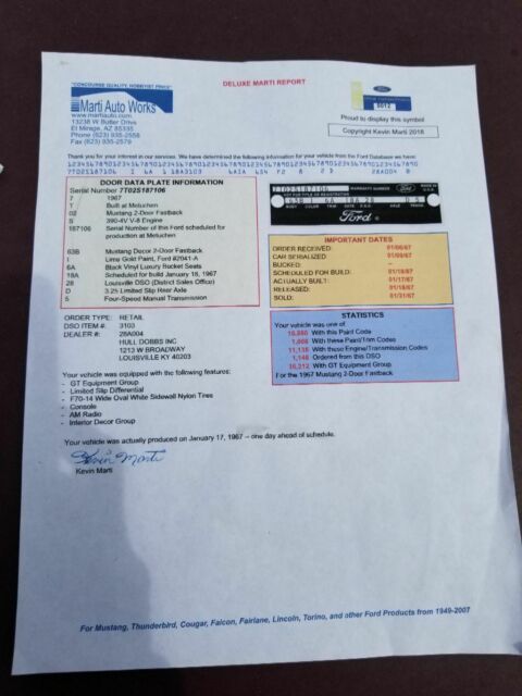 1967 Red Ford Mustang Fastback