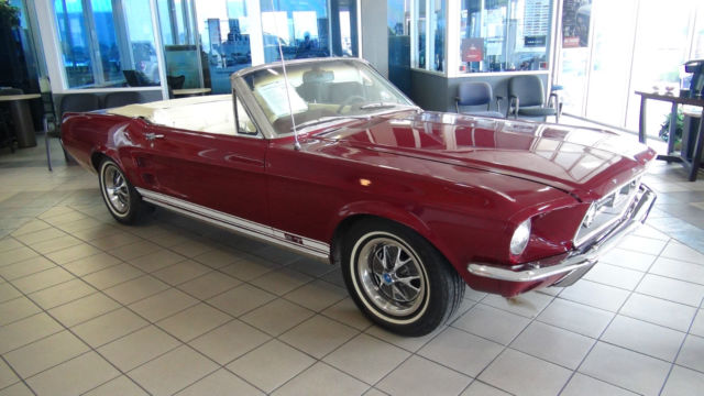 1967 Burgundy Ford Mustang Convertible