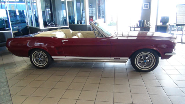 1967 Burgundy Ford Mustang Convertible