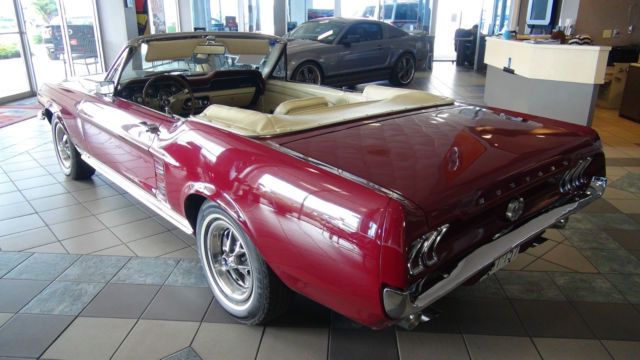 1967 Burgundy Ford Mustang Convertible