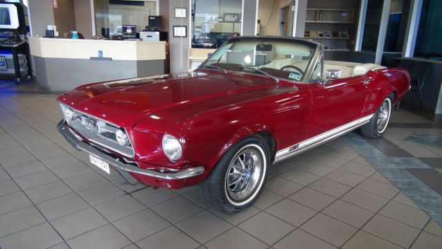 1967 Burgundy Ford Mustang Convertible