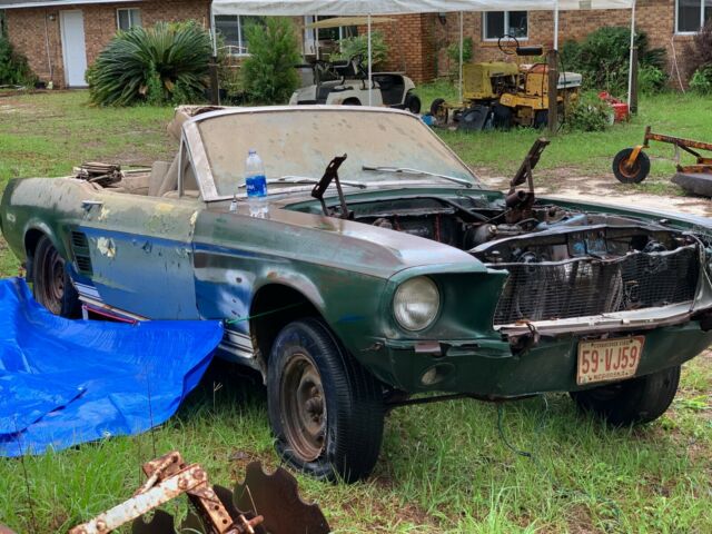 1967 Dark Moss Green Ford Mustang Convertible