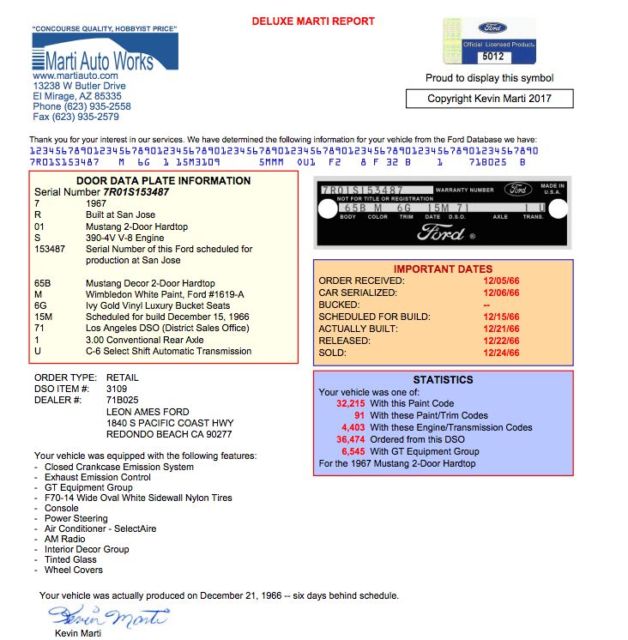1967 Black Ford Mustang Coupe