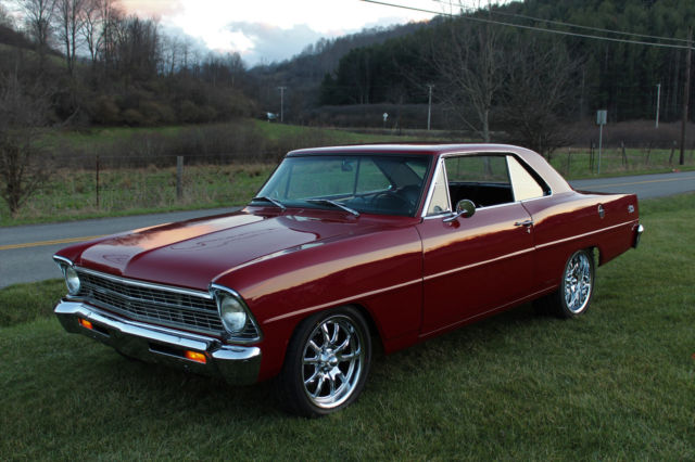 1967 garnett red Chevrolet Nova
