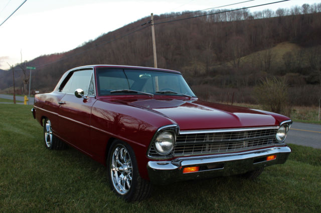 1967 garnett red Chevrolet Nova