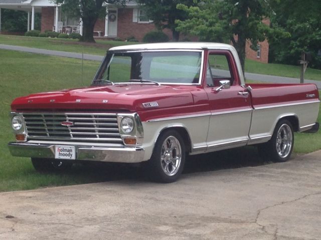 1967 Red and White Ford F-100 Standard Cab Pickup