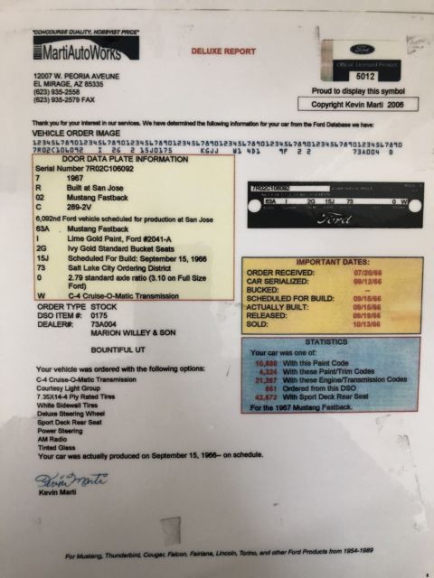 1967 White Ford Mustang Coupe