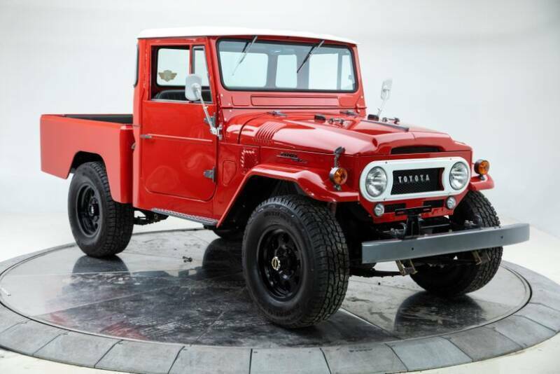 1967 Red Toyota Land Cruiser Pickup Truck