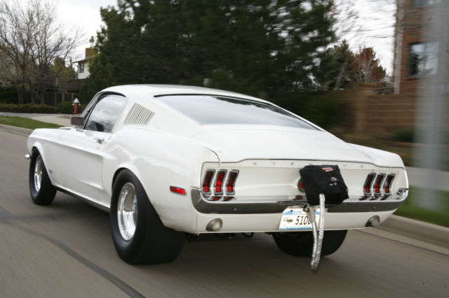 1968 White Ford Mustang Fastback