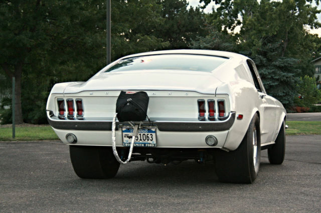 1968 White Ford Mustang Fastback