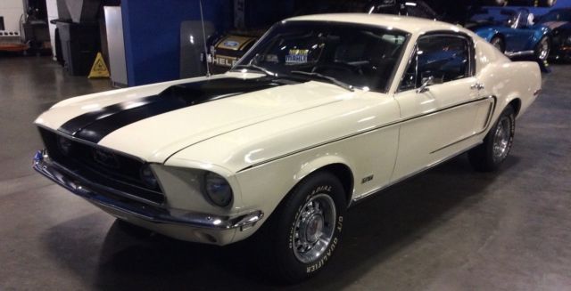 1968 White Ford Mustang Fastback