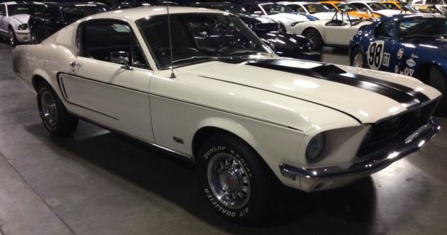 1968 White Ford Mustang Fastback