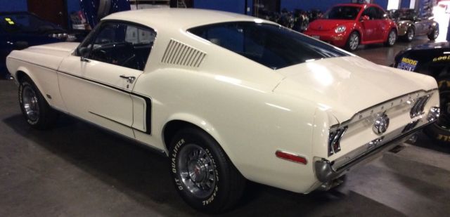 1968 White Ford Mustang Fastback
