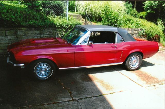 1968 Burgundy Ford Mustang Convertible
