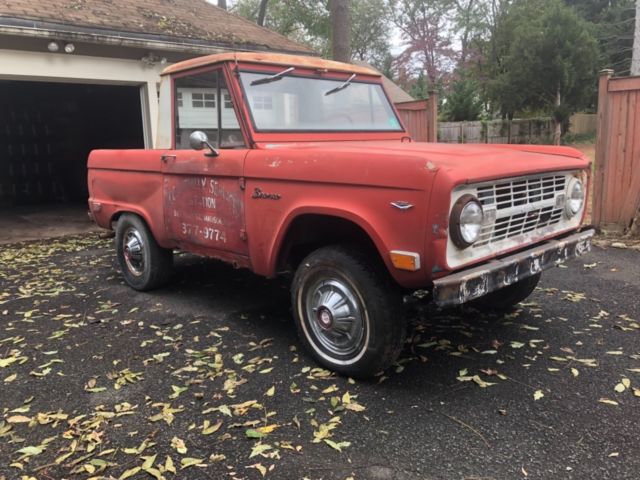 1968 Red Ford Bronco Half cab