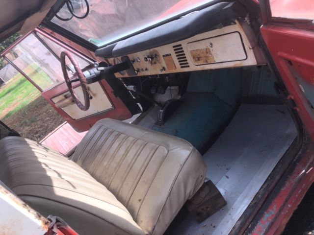 1968 Red Ford Bronco Half cab