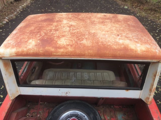 1968 Red Ford Bronco Half cab