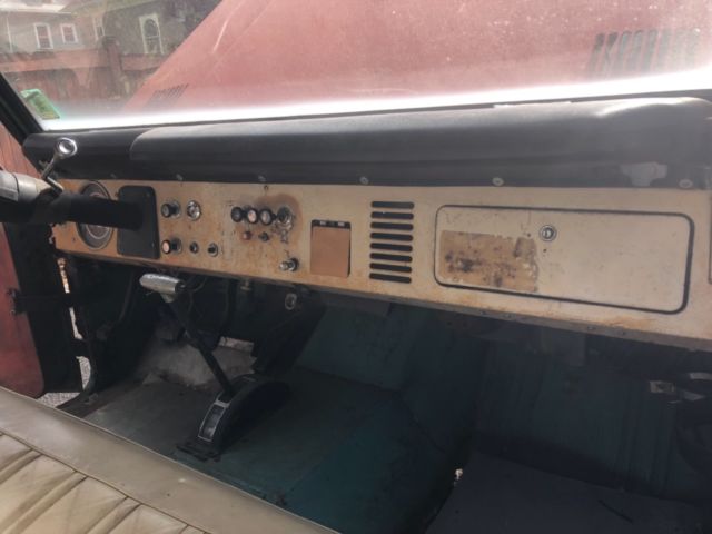 1968 Red Ford Bronco Half cab