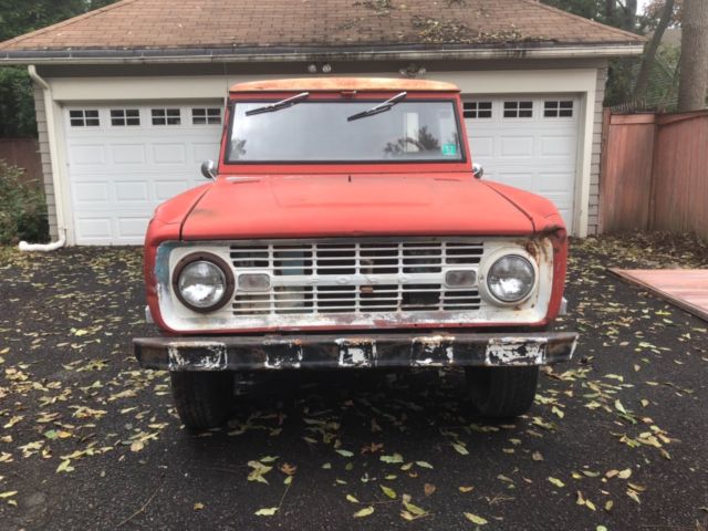 1968 Red Ford Bronco Half cab