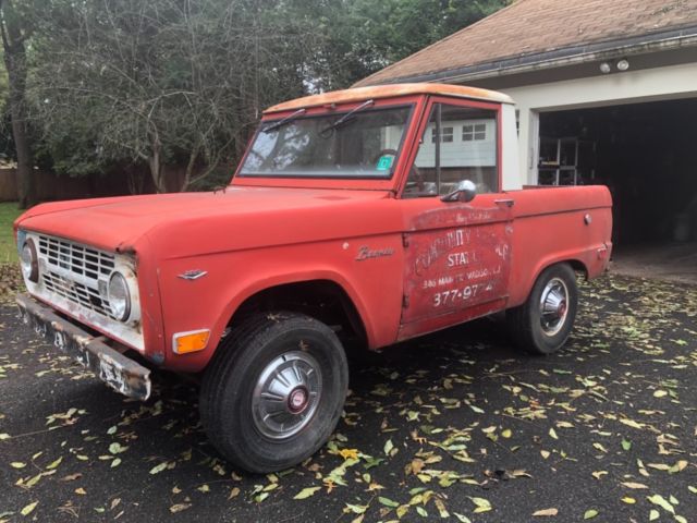 1968 Red Ford Bronco Half cab