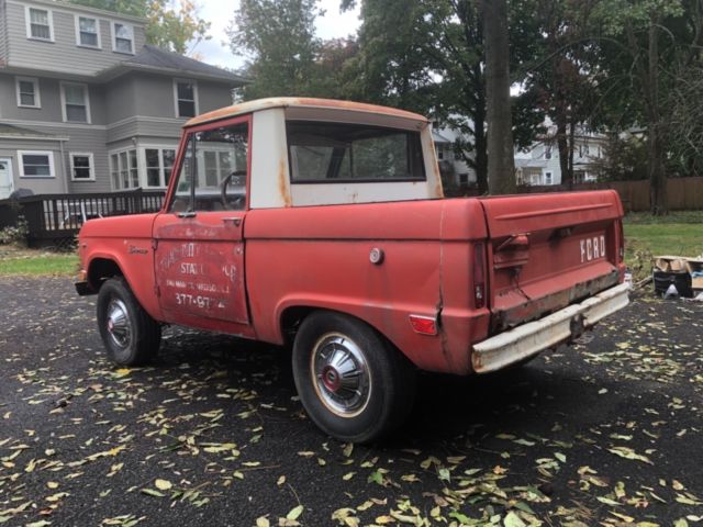 1968 Red Ford Bronco Half cab