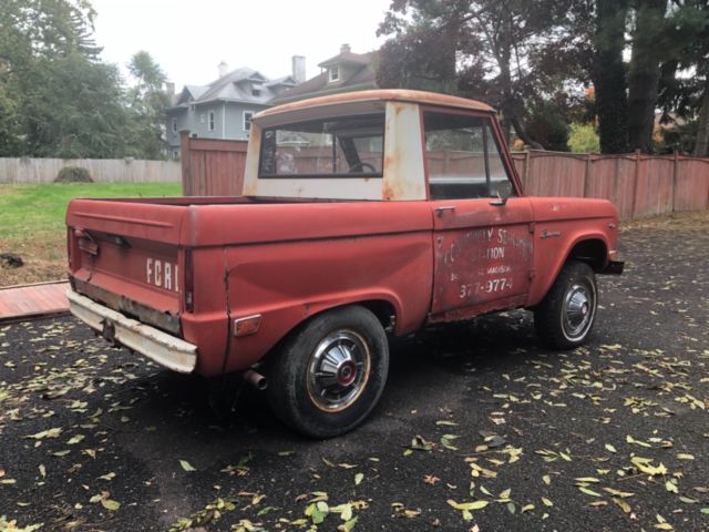 1968 Red Ford Bronco Half cab