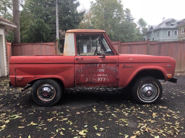 1968 Red Ford Bronco Half cab