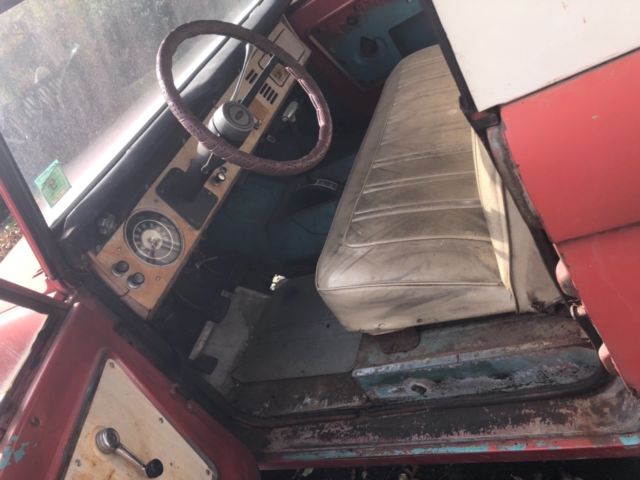 1968 Red Ford Bronco Half cab