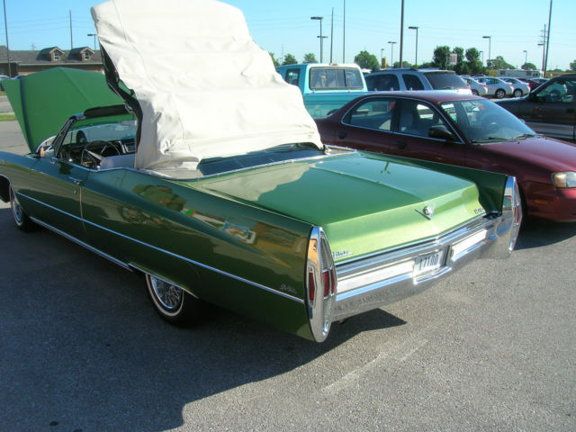 1968 GREEN Cadillac Brougham CONVERTIBLE
