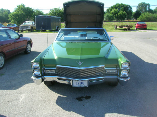1968 GREEN Cadillac Brougham CONVERTIBLE
