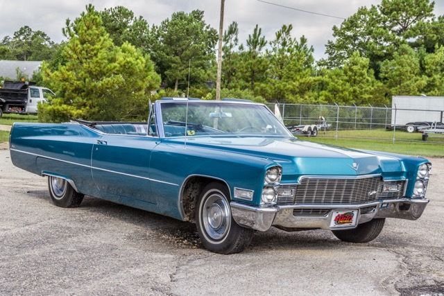 1968 Blue Cadillac Fleetwood Convertible