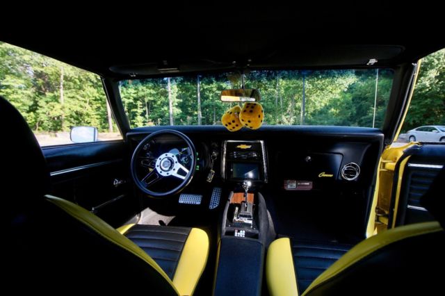 1968 Daytona Yellow/Black Racing Stripes Chevrolet Camaro Sedan