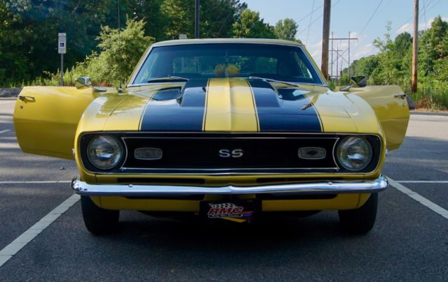 1968 Daytona Yellow/Black Racing Stripes Chevrolet Camaro Sedan