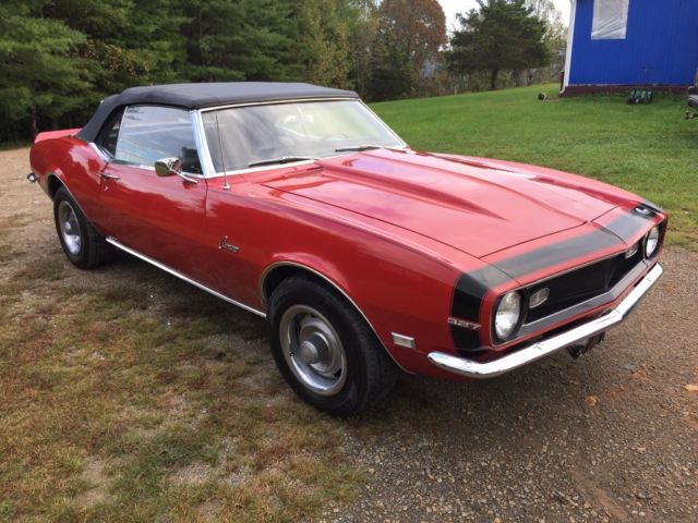 1968 Red Chevrolet Camaro Convertible
