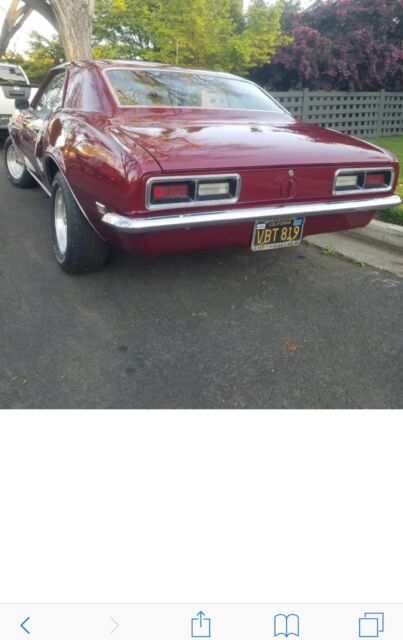 1968 Burgundy Chevrolet Camaro Coupe