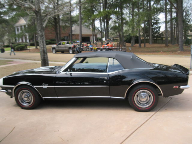 1968 Black Chevrolet Camaro Convertible