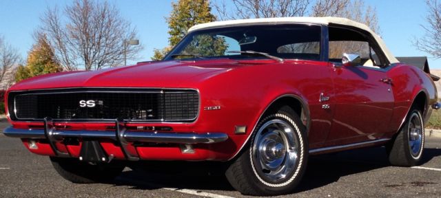 1968 Red Chevrolet Camaro Convertible