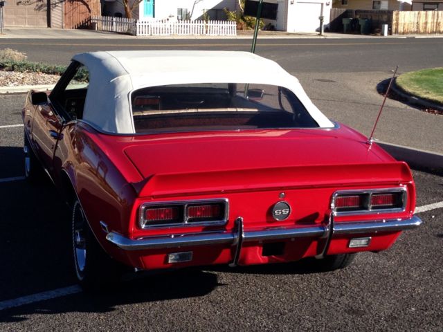 1968 Red Chevrolet Camaro Convertible