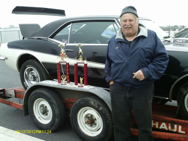 1968 black metalic /white stripes Chevrolet Camaro 2 door coupe