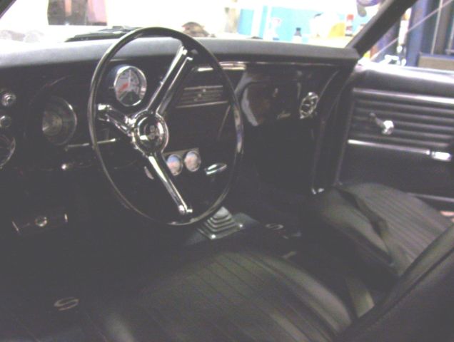 1968 black metalic /white stripes Chevrolet Camaro 2 door coupe