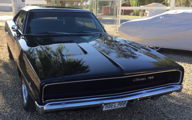 1968 Black Dodge Charger Coupe