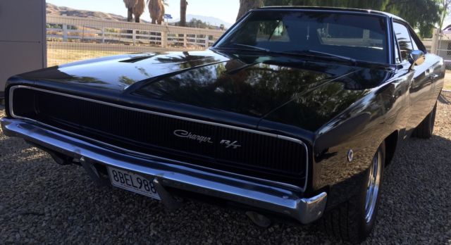 1968 Black Dodge Charger Coupe